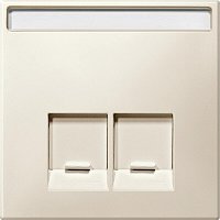 Лицевая панель Schneider Electric Merten Antique для 2-м. розетки RJ45+RJ45 бежевый